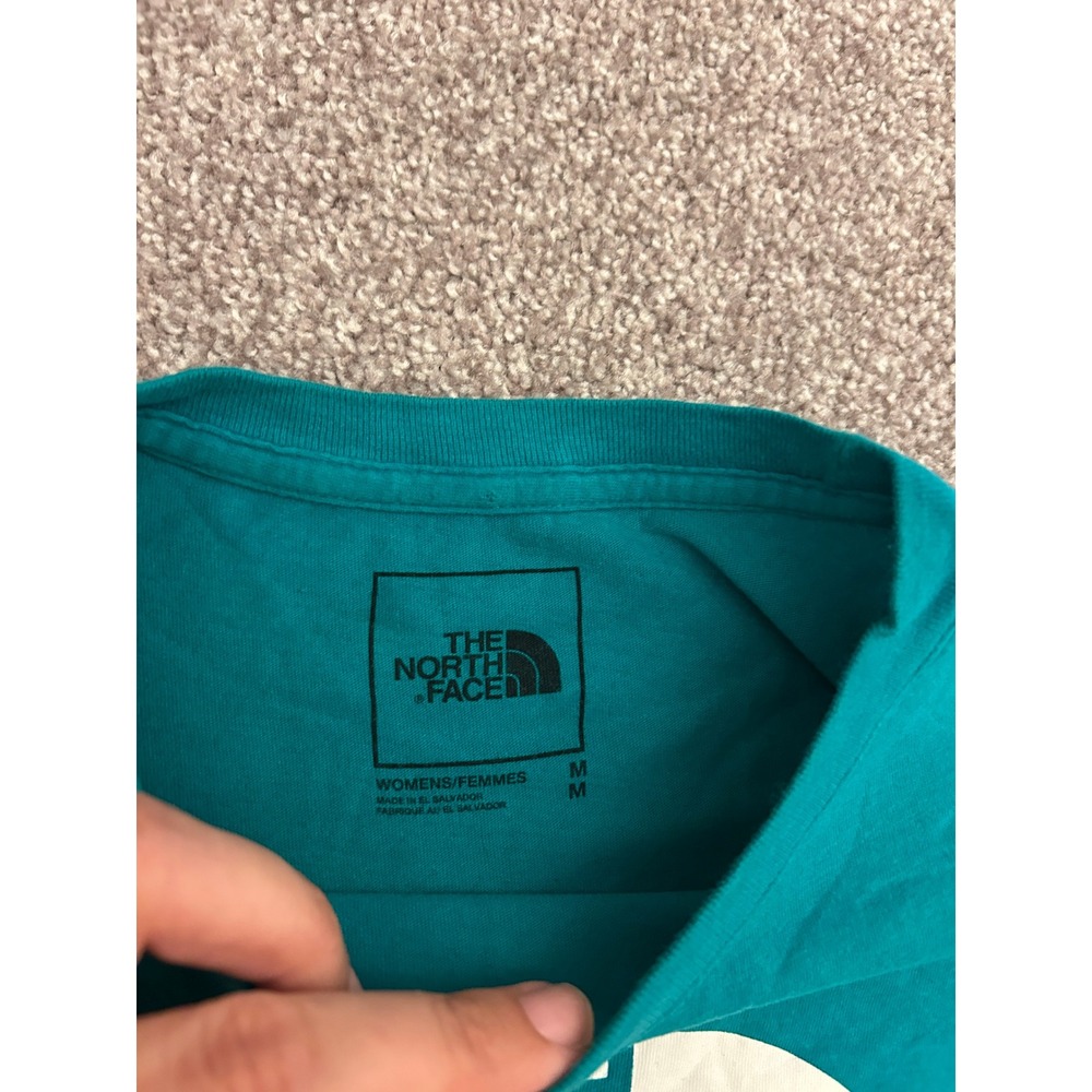 The North Face T-Shirt Womens Medium Teal Excellent Half Dome Logo Crew Neck - Picture 5 of 8